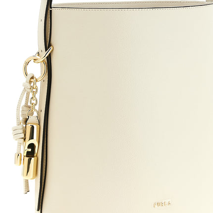 Furla White Calfskin Shoulder Bag