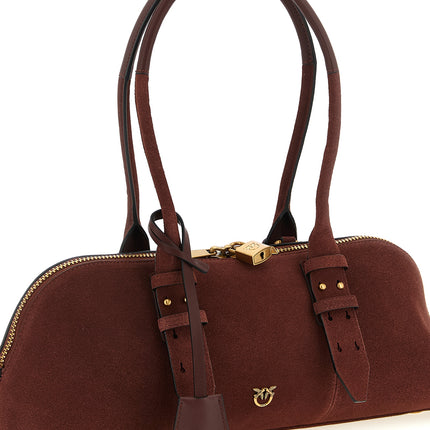 PINKO Bordeaux Cowhide Shoulder Bag
