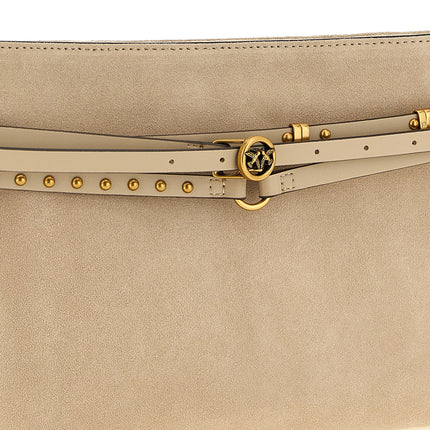 PINKO Beige Cowhide Shoulder Bag