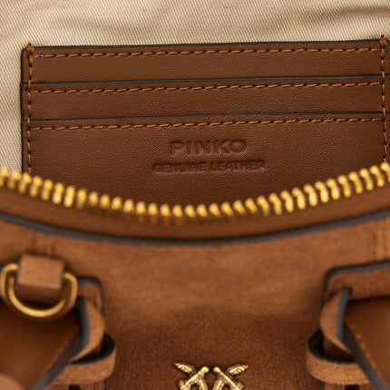 PINKO Brown Cowhide Shoulder Bag