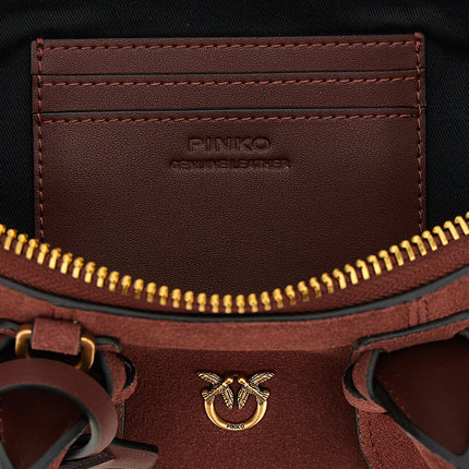 PINKO Bordeaux Cowhide Shoulder Bag
