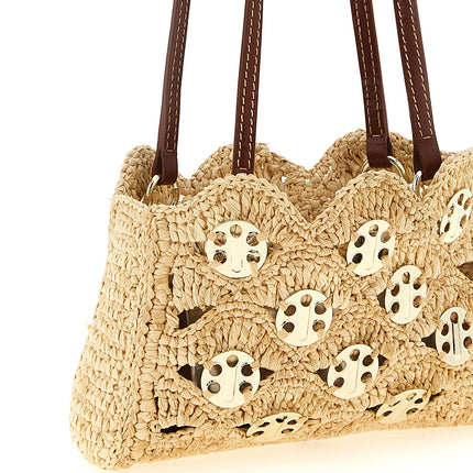 Paco Rabanne Beige Ramie Shoulder Bag
