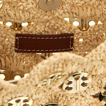 Paco Rabanne Beige Ramie Shoulder Bag