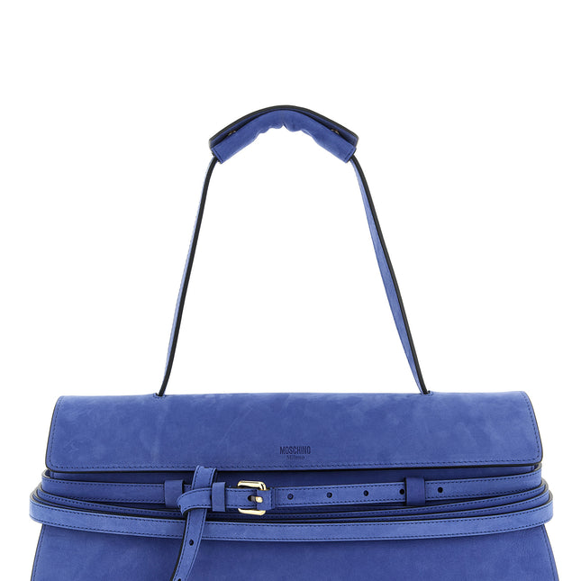 Moschino Blue Calfskin Shoulder Bag