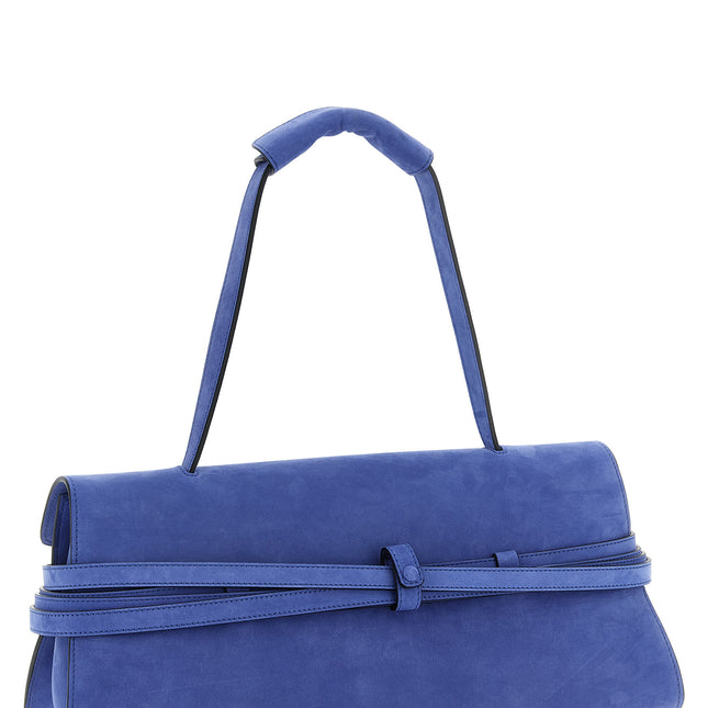 Moschino Blue Calfskin Shoulder Bag