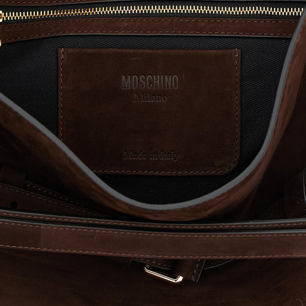 Moschino Brown Calfskin Shoulder Bag