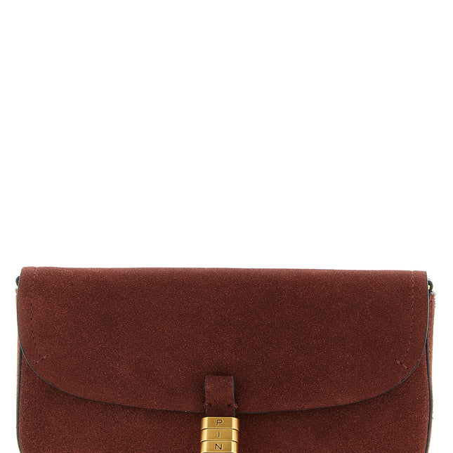 PINKO Bordeaux Cowhide Shoulder Bag
