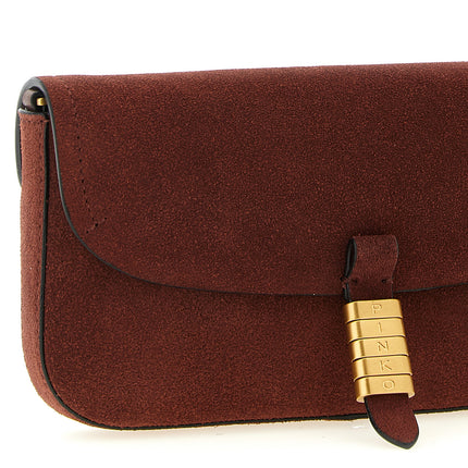 PINKO Bordeaux Cowhide Shoulder Bag