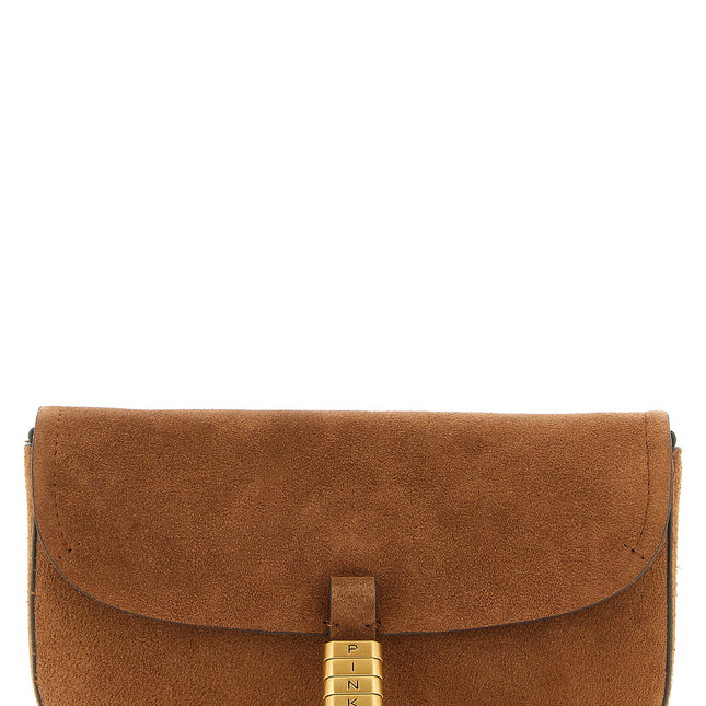 PINKO Brown Cowhide Shoulder Bag