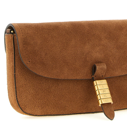 PINKO Brown Cowhide Shoulder Bag
