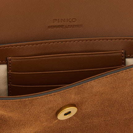 PINKO Brown Cowhide Shoulder Bag