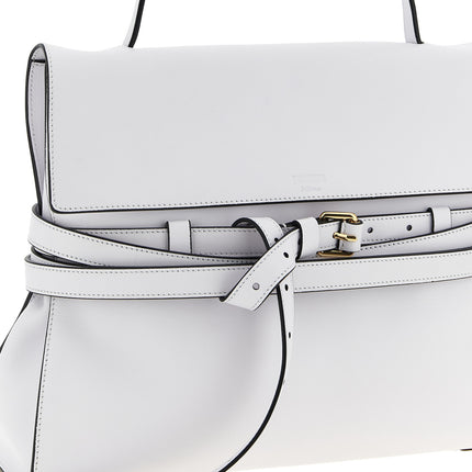 Moschino White Napa Leather / Calf Bos Taurus Shoulder Bag