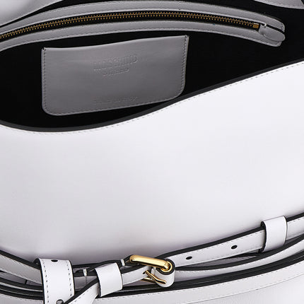 Moschino White Napa Leather / Calf Bos Taurus Shoulder Bag