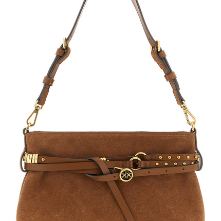 PINKO Brown Lamb Leather Shoulder Bag