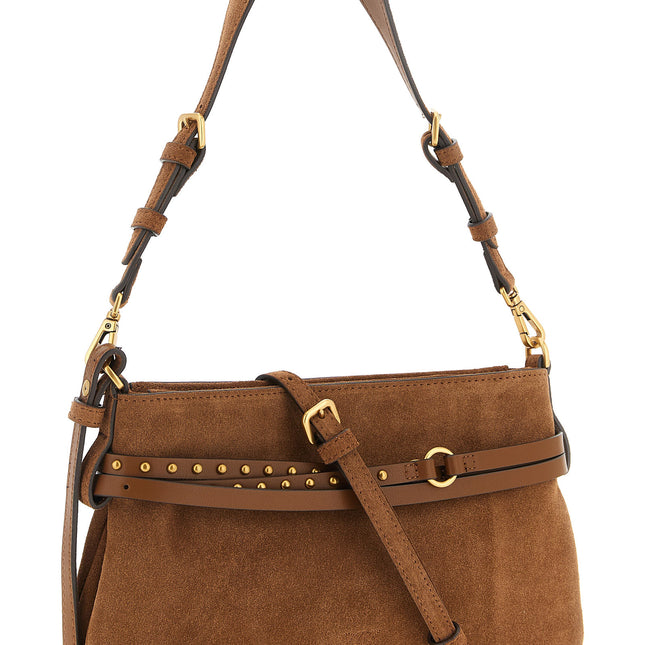 PINKO Brown Lamb Leather Shoulder Bag