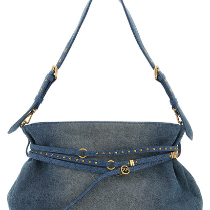 PINKO Blue Cotton Shoulder Bag