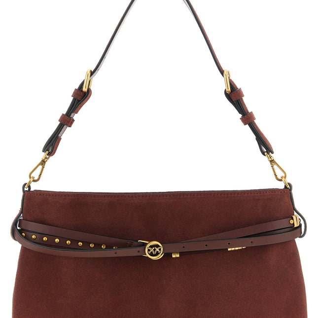 PINKO Bordeaux Cowhide Shoulder Bag