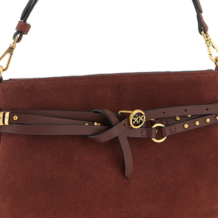PINKO Bordeaux Lamb Leather Shoulder Bag