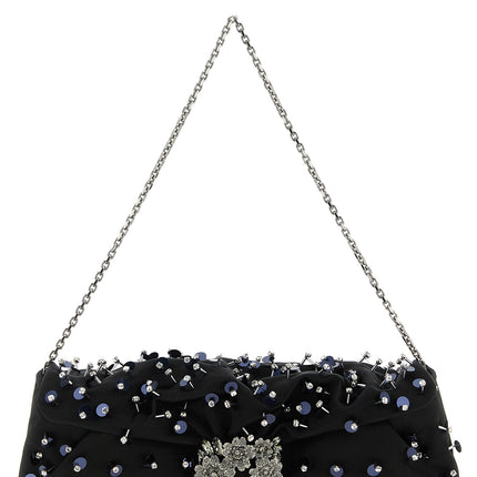 Roger Vivier Black Viscose Clutch Bag