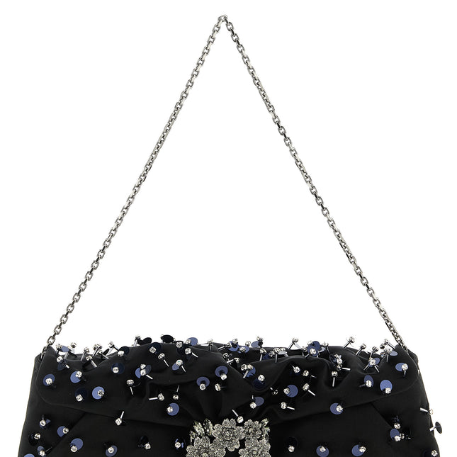 Roger Vivier Black Viscose Clutch Bag