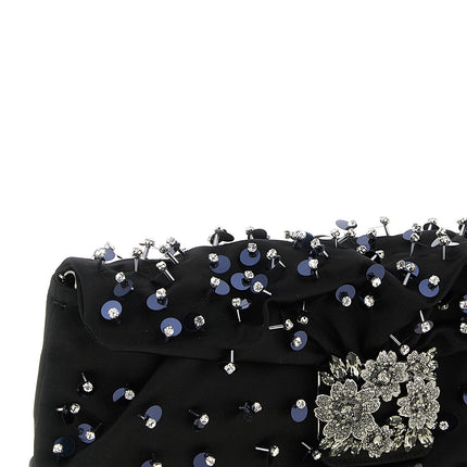 Roger Vivier Black Viscose Clutch Bag