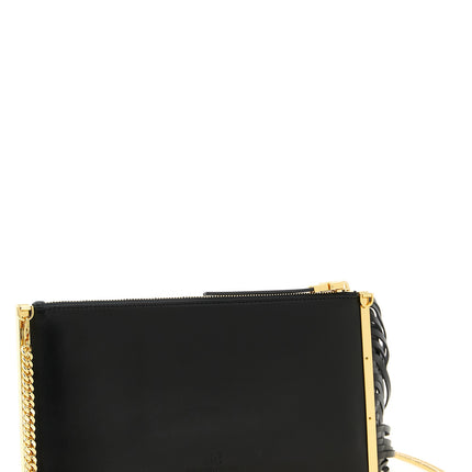 Elisabetta Franchi Black Leather Clutch Bag