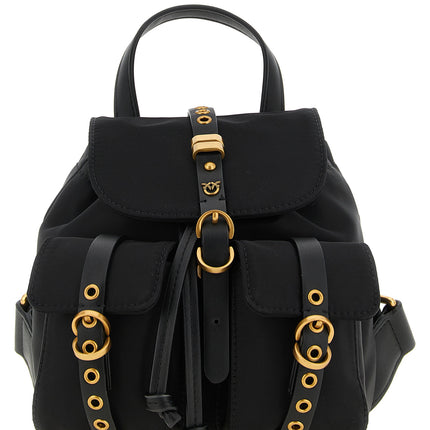 PINKO Black Polyamide Backpack