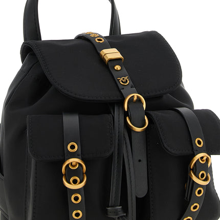 PINKO Black Polyamide Backpack