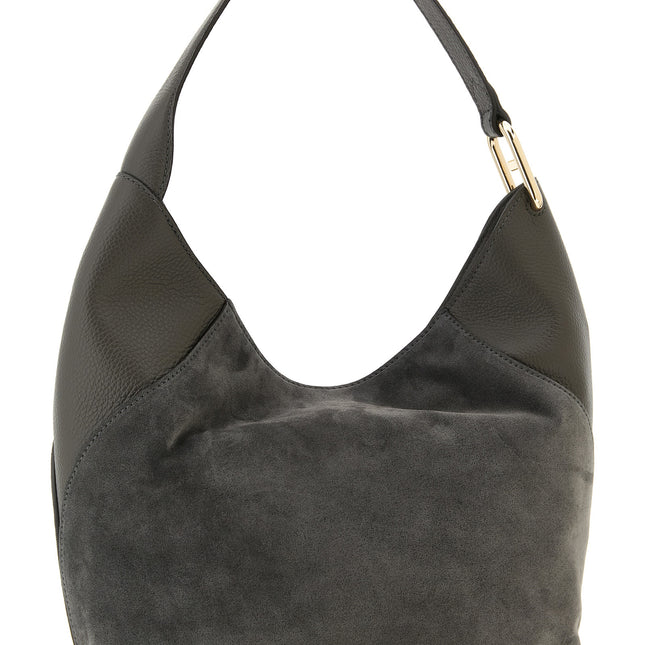 Furla Gray Calfskin Shoulder Bag