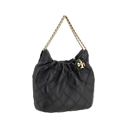 Tory Burch Black Calf Leather Bos Taurus Shoulder Bag