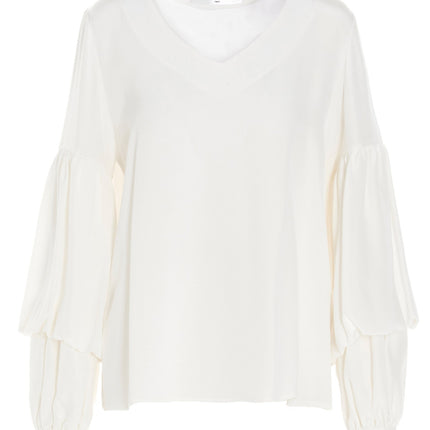 DI.LA3 PARI' White Silk Blouse