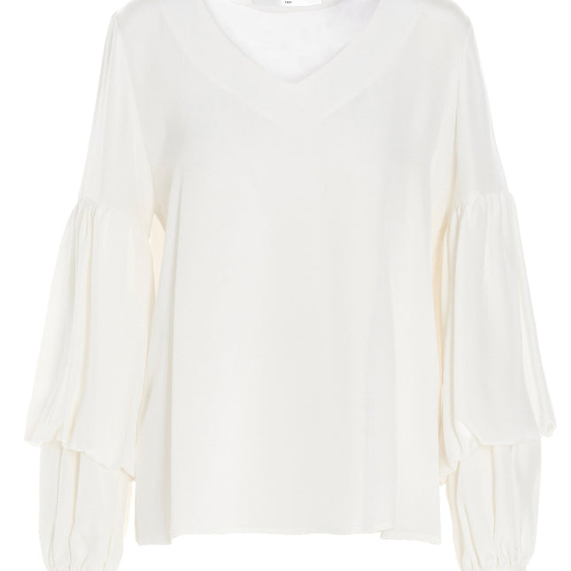 DI.LA3 PARI' White Silk Blouse