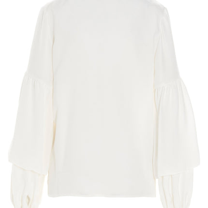 DI.LA3 PARI' White Silk Blouse