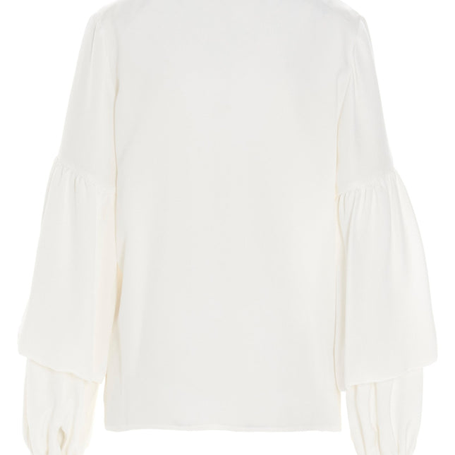 DI.LA3 PARI' White Silk Blouse