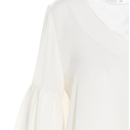 DI.LA3 PARI' White Silk Blouse