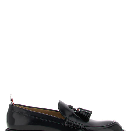 Thom Browne Black Calfskin Slip-On Loafers
