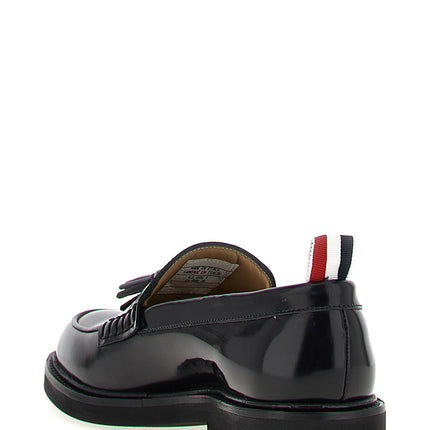 Thom Browne Black Calfskin Slip-On Loafers