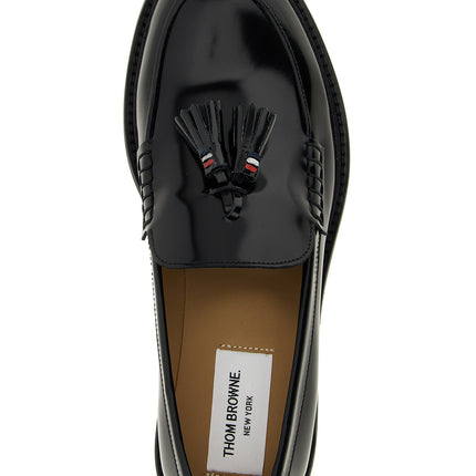 Thom Browne Black Calfskin Slip-On Loafers