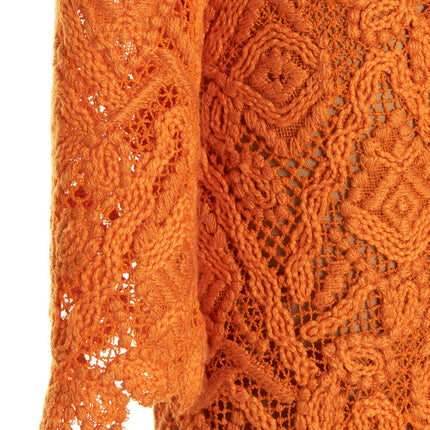 Ermanno Scervino Orange Wool Midi Dress