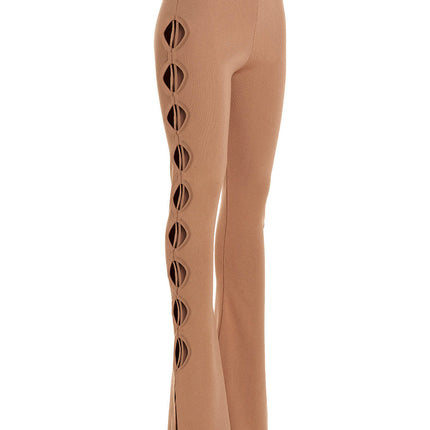 ANDREĀDAMO Beige Viscose Flared Pants