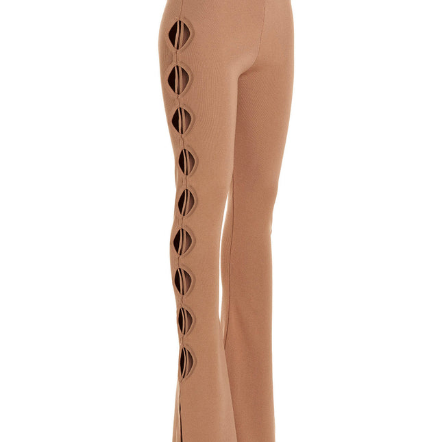 ANDREĀDAMO Beige Viscose Flared Pants