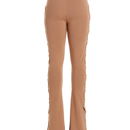 ANDREĀDAMO Beige Viscose Flared Pants