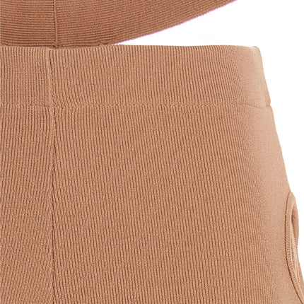 ANDREĀDAMO Beige Viscose Flared Pants