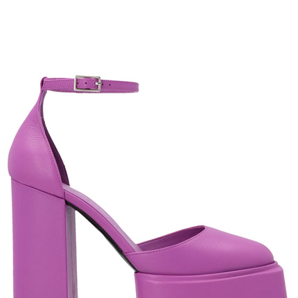 3Juin Purple Leather High Heel Pumps