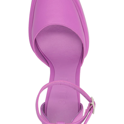 3Juin Purple Leather High Heel Pumps