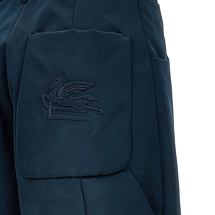 Etro Blue Polyester Cargo Pants