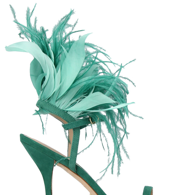 Stuart Weitzman Bicolor Suede Leather Stiletto Heel Sandals