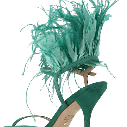 Stuart Weitzman Bicolor Suede Leather Stiletto Heel Sandals