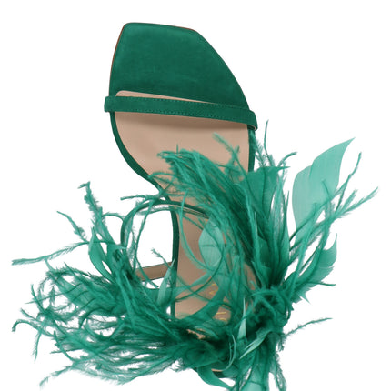 Stuart Weitzman Bicolor Suede Leather Stiletto Heel Sandals