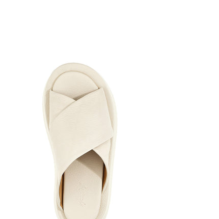 Marsell White Calfskin Slides